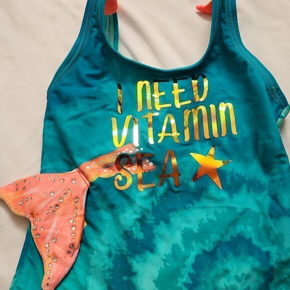 Limited Too Mermaid One Piece Bathing Suit - Picture 2 of 5